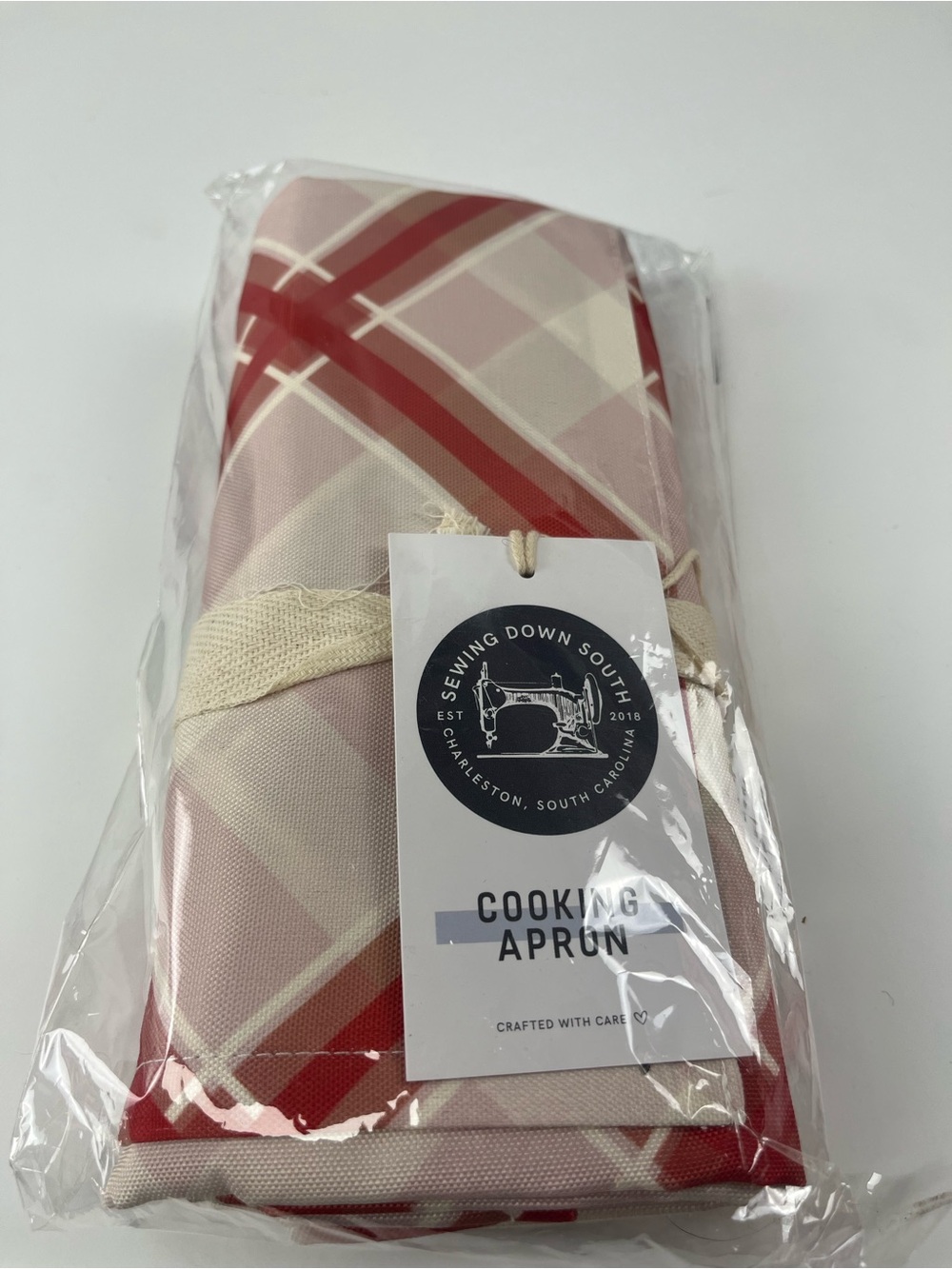 Sewing Down South Red Plaid Apon
